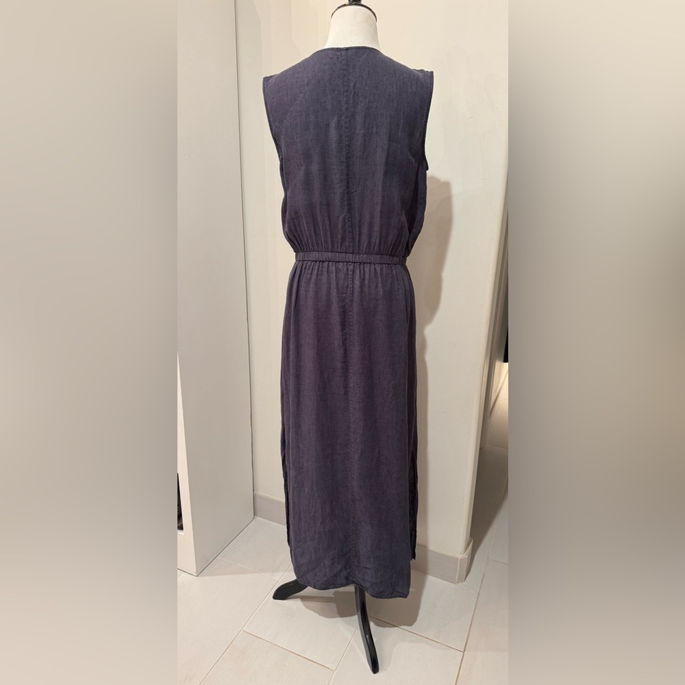 Garnet Hill Linen V Neck Dress - Picture 3 of 4